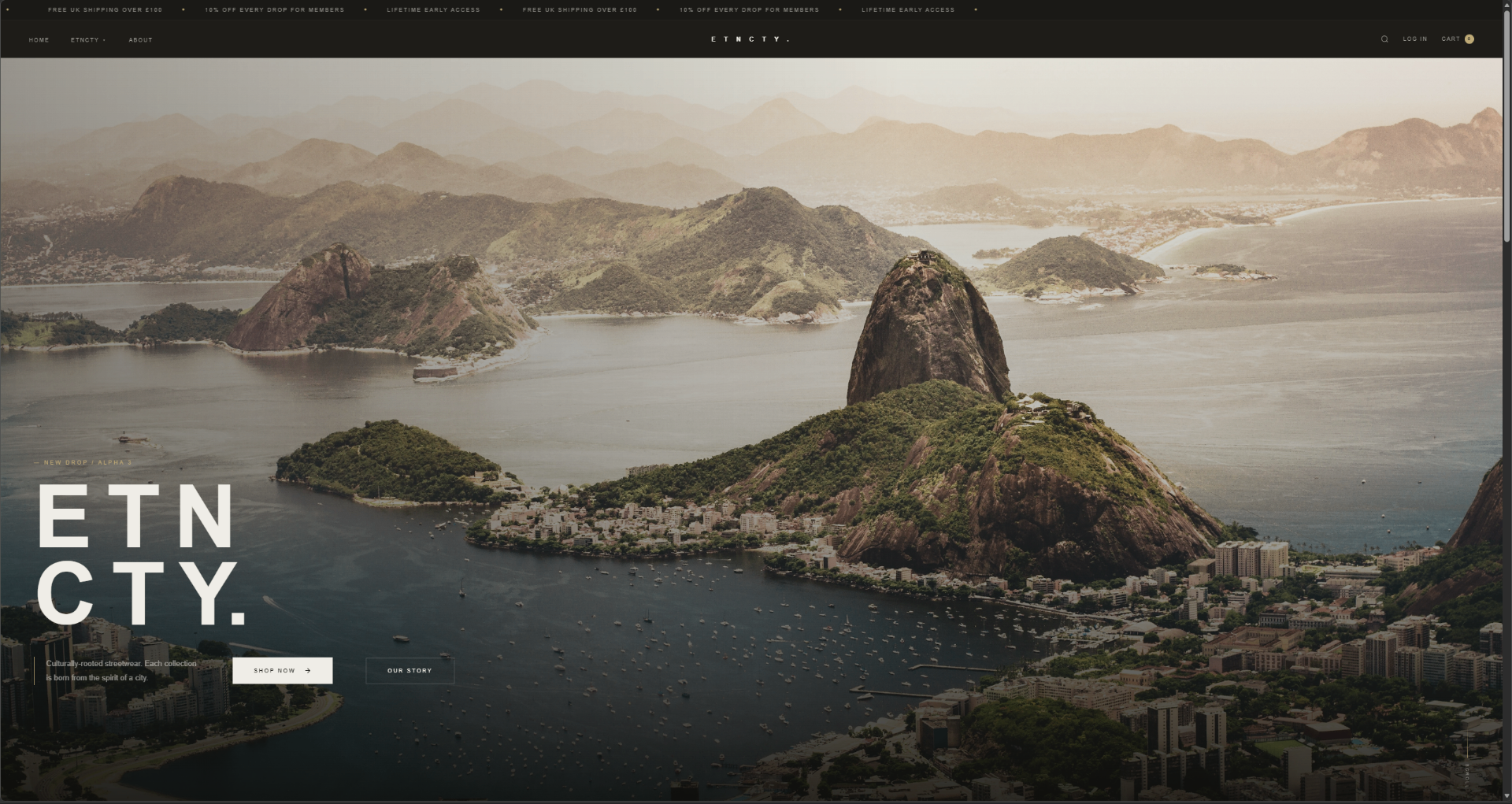 ETNCTY streetwear website